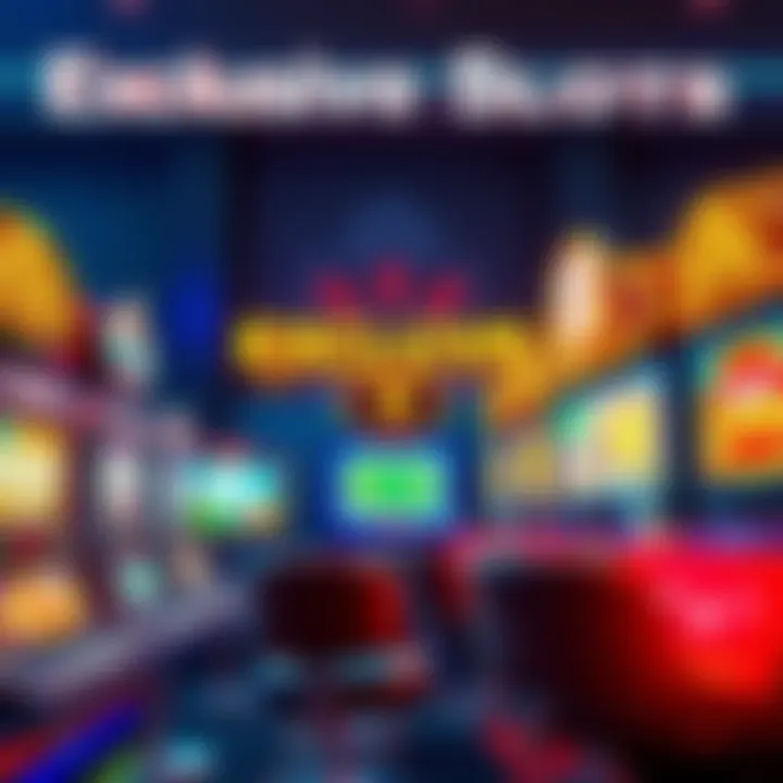 A vibrant display of exclusive online slot machines with bright colors and engaging themes.