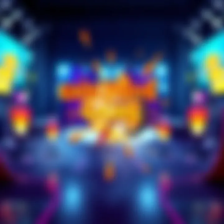 A visual representation of the explosive game feature on spree.com, showcasing bright colors and action elements to attract players.