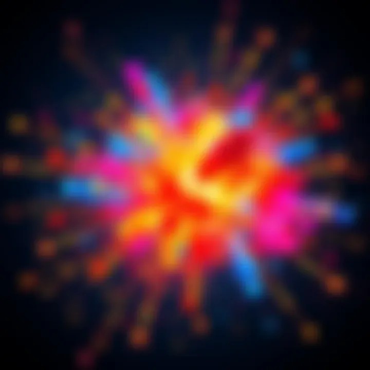 A burst of colorful ideas symbolized by a bright explosion graphic, representing innovation and change.
