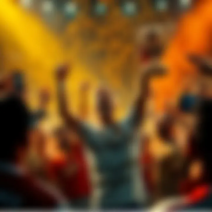 EZP1CKS celebrating a recent win with fans and supporters, holding a trophy in the air.