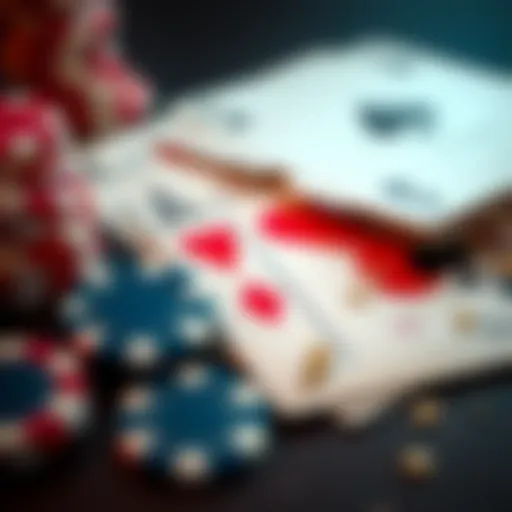 A set of faded poker chips next to a broken playing card deck, symbolizing disappointment in poker gaming.