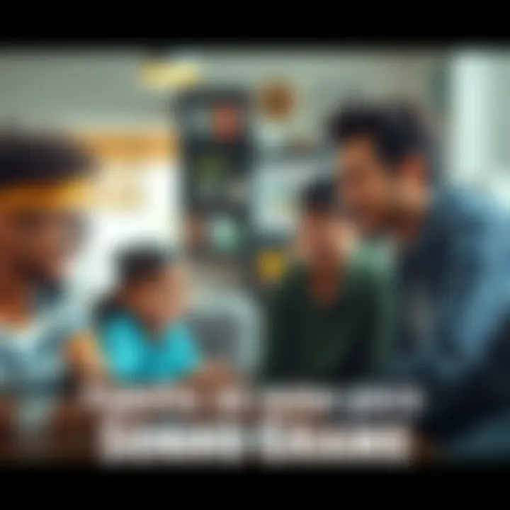 A family sitting together, discussing ideas for a big project, with smiles and enthusiasm.