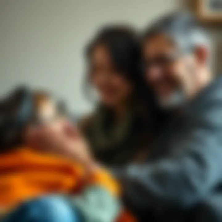 A family member encouraging a person struggling with addiction, showing compassion and understanding.