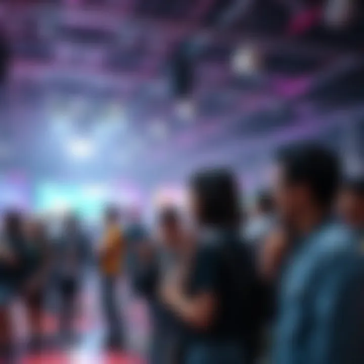 A group of people engaging and sharing experiences in an exciting social environment