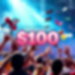 Graphic showing $20 deposit leading to a $100 bonus with a playful design