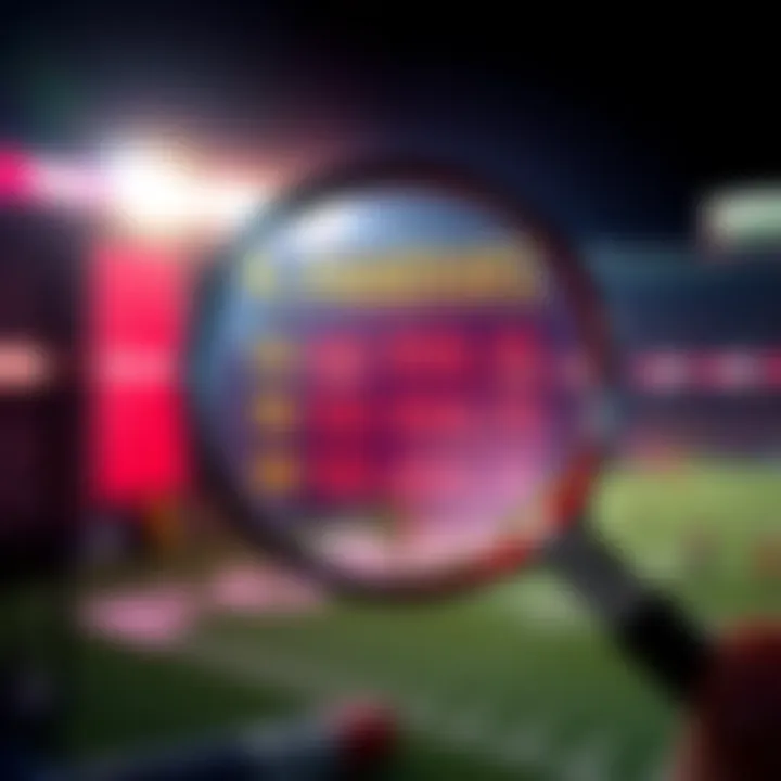 A graphic showing odd betting rates from FanDuel with a magnifying glass over them, implying scrutiny and suspicion.