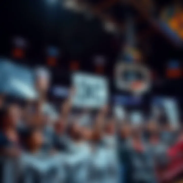Basketball fans express their support against the OKC team during a game, showcasing banners and signs.