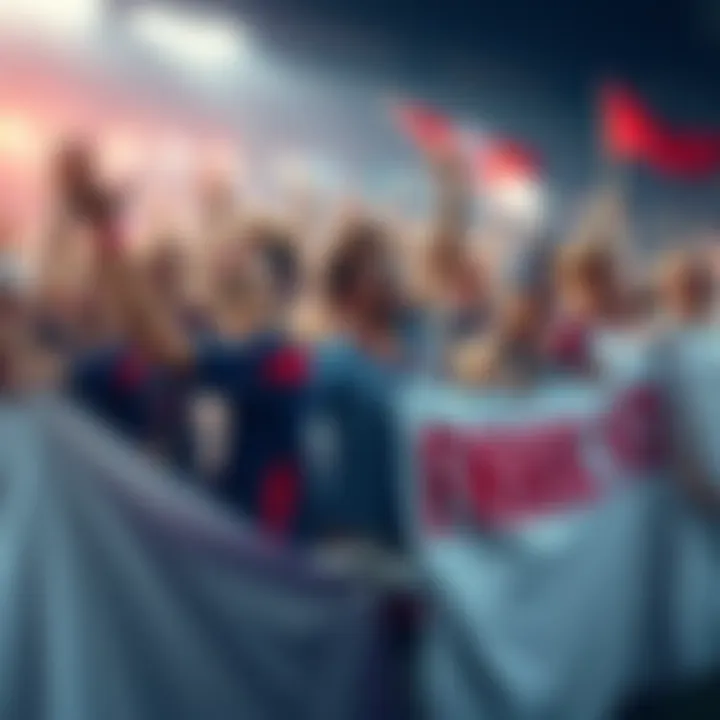 Excited fans wearing team colors, holding banners, and hoping for a big touchdown by DHenry