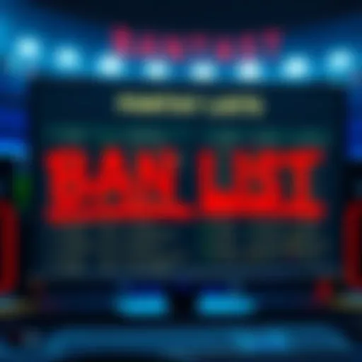 A screen showing a ban list with player names crossed out, hinting at strategy changes in fantasy sports.