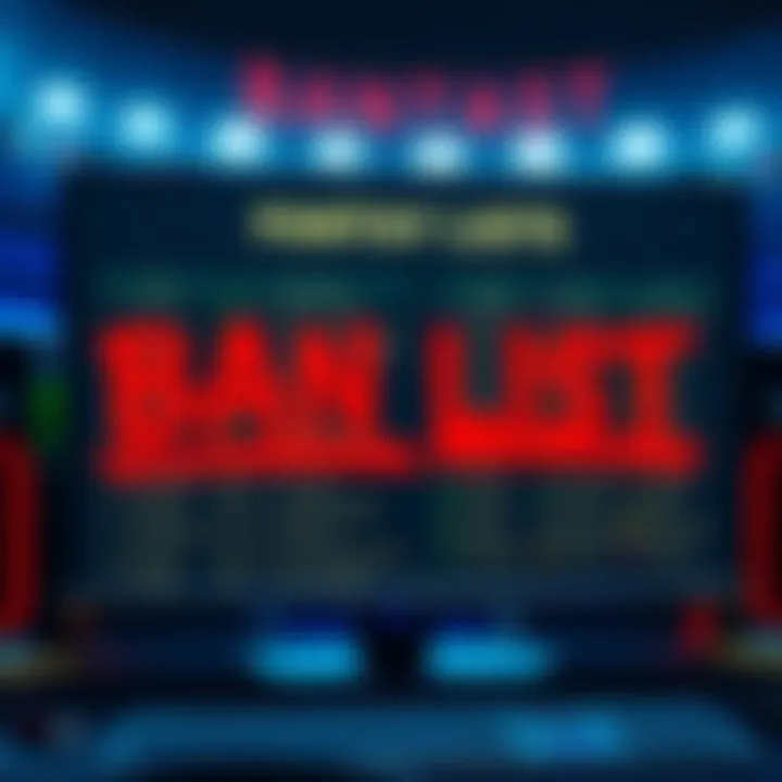 A screen showing a ban list with player names crossed out, hinting at strategy changes in fantasy sports.