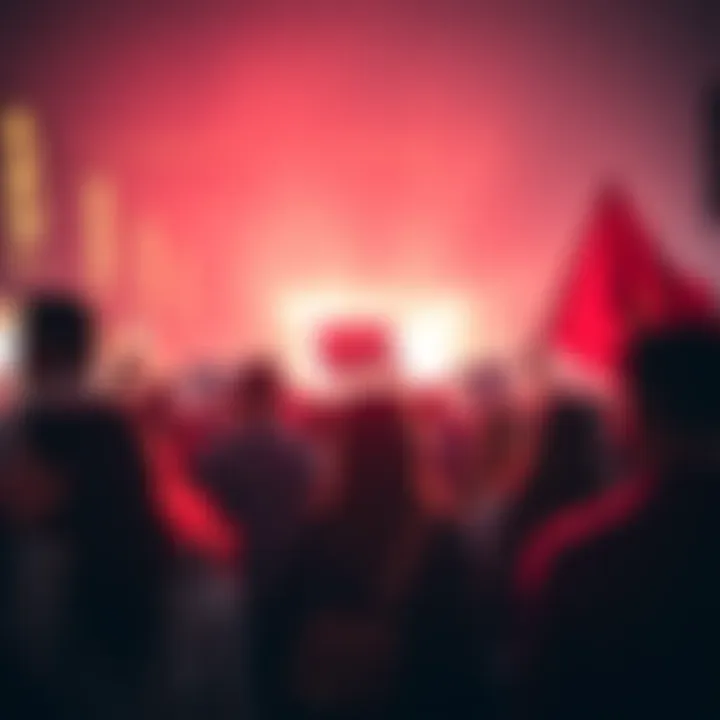 People expressing dissatisfaction with voiled fashion styles at a public gathering