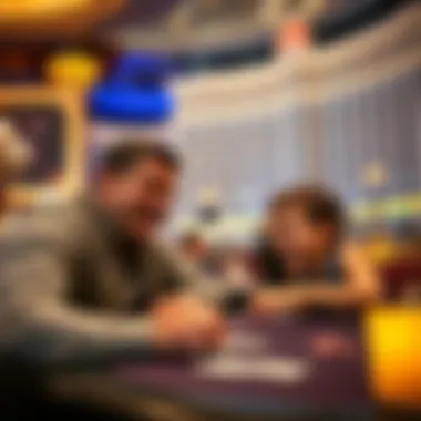 Father and Son Playing Poker A father and son enjoy a game of poker at the Bellagio, sharing laughs and excitement over a $700 pot.
