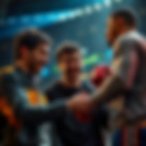 Friends discussing fight betting results with excitement