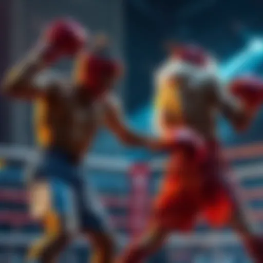 Gomis and other fighters showcasing their skills in a dynamic match setting