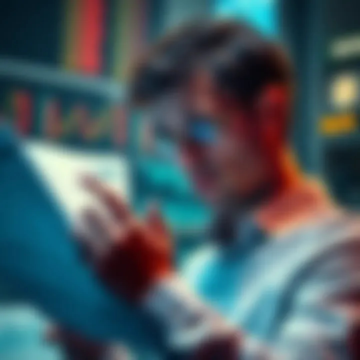 Financial uncertainty in England A person looking at financial reports and graphs, reflecting concerns about the economy in England