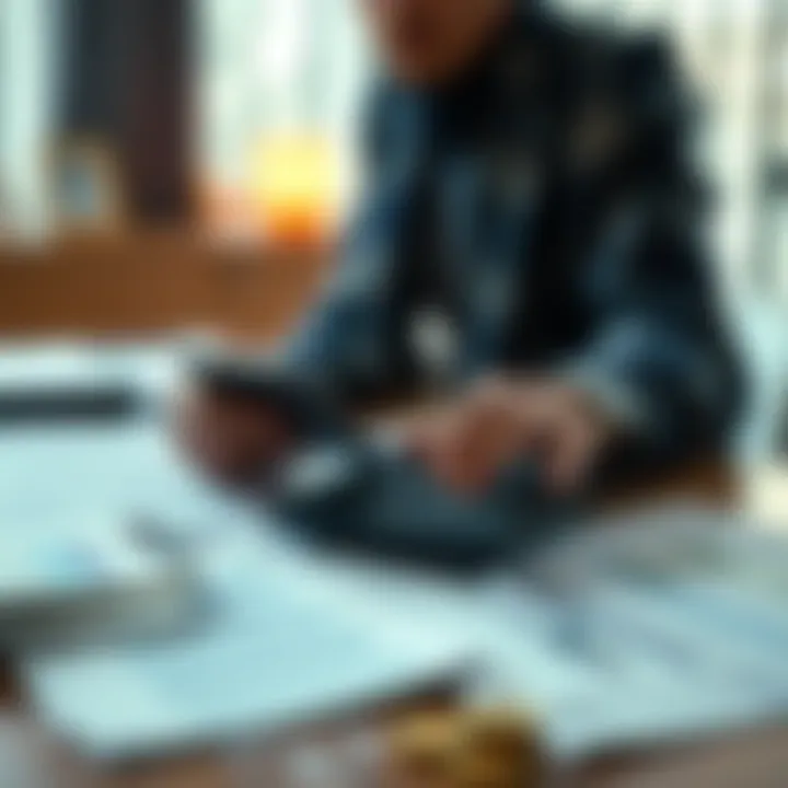 Financial Balance A person analyzing their budget with a calculator and financial documents on a table, highlighting the importance of financial planning.