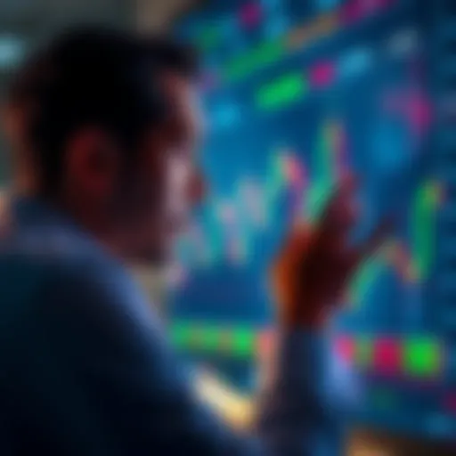 Individual looking at a financial chart with a thoughtful expression, contemplating risks and rewards of investments