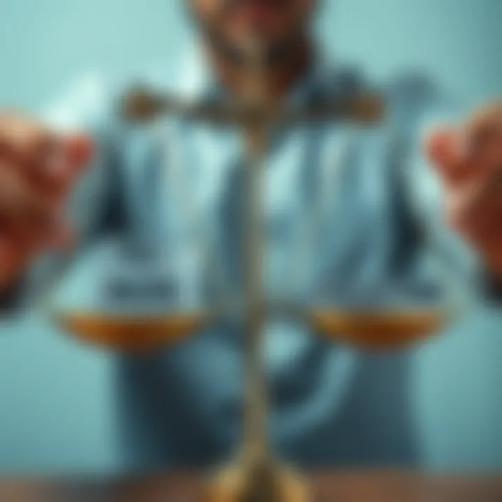 Financial Decision Making A person holding two scales, one labeled 'Pay More' and the other 'Collect', representing the choice in financial decisions.