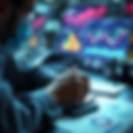 A person looking at financial graphs and charts, planning investments