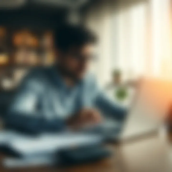 A person reviewing their finances while looking at a laptop, with notes and a calculator nearby, symbolizing financial strategy and growth.