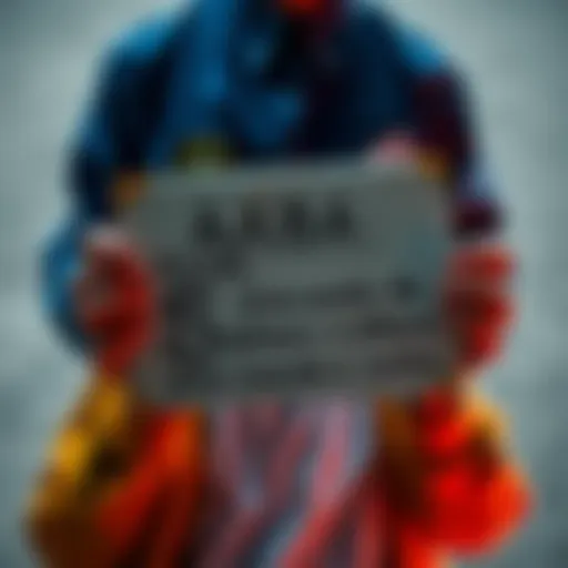 Request for Financial Help A person holding a sign asking for 5 dollars for food and bills, expressing the need for assistance
