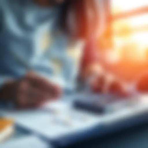 A person analyzing financial charts and notes, focused on planning to recover from financial losses.