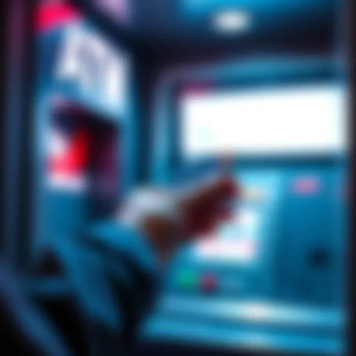 Person holding a debit card at an ATM during their first withdrawal experience