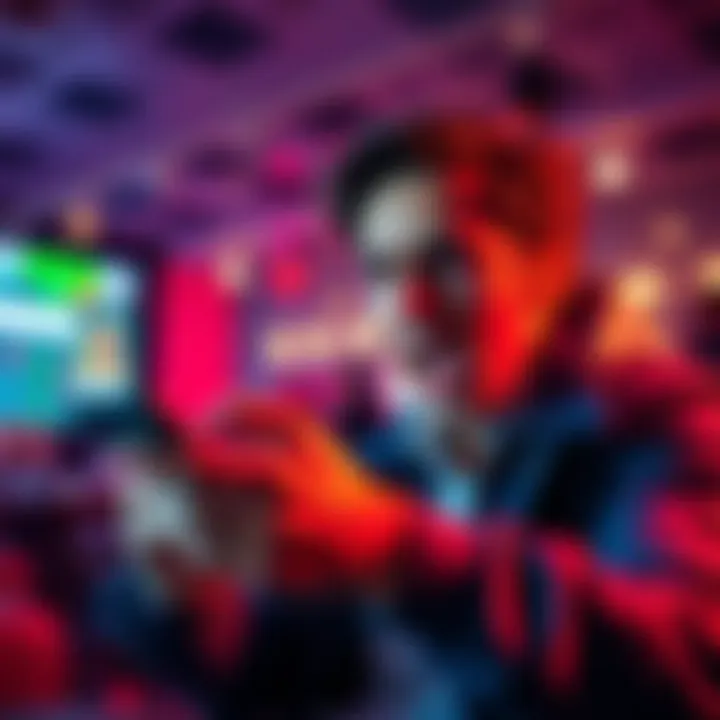 A person looking excited and nervous while using a betting app on their phone