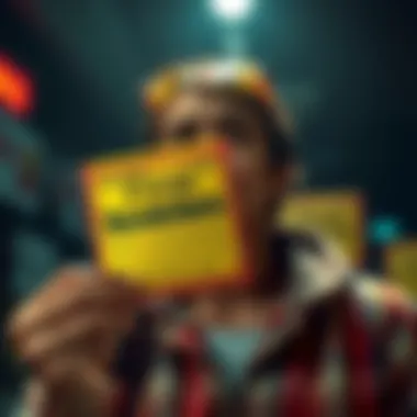 A person holding a Scratchers lottery ticket with a look of excitement and disappointment on their face