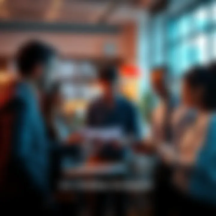 A team of business professionals discussing strategies in a modern office setting, highlighting collaboration and planning for success.
