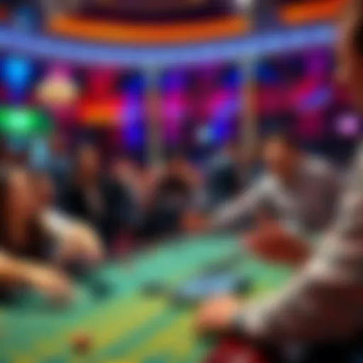 A person plays craps at Casino del Mar in San Juan, surrounded by other players excitedly cheering and rolling dice.