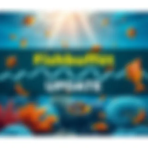 A banner showing points converting to balance in the Fishbuffet update for Ocean, featuring ocean-themed elements.