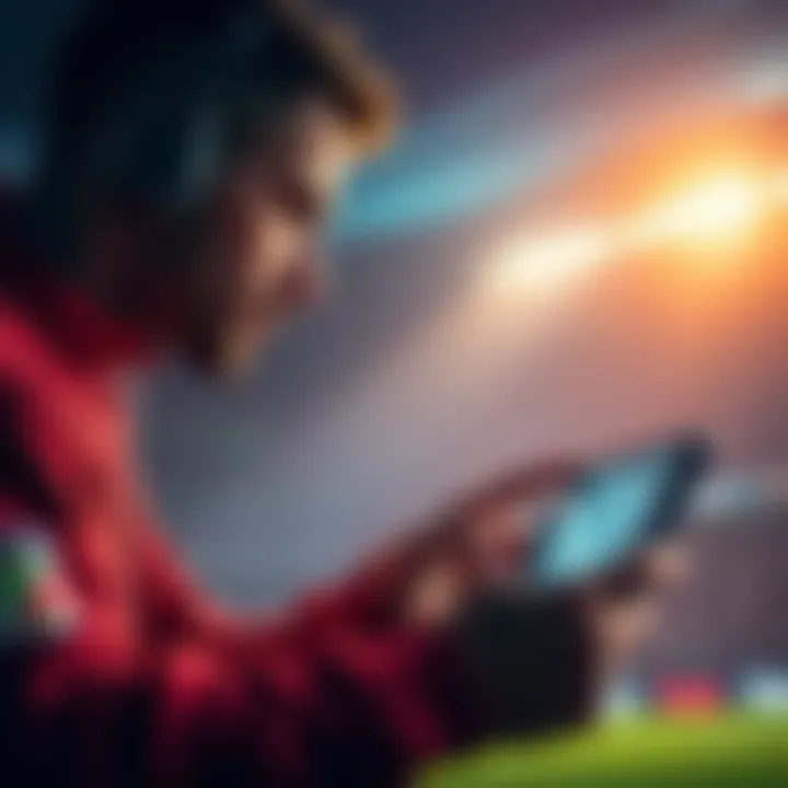 Football Betting Tips A person analyzing football betting tips and predictions for upcoming matches