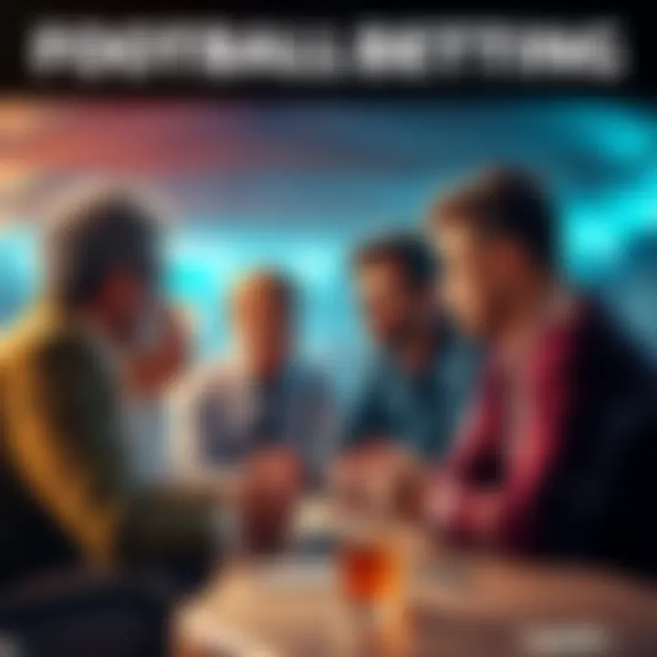 A group of people sharing tips and opinions about football betting in a lively discussion.