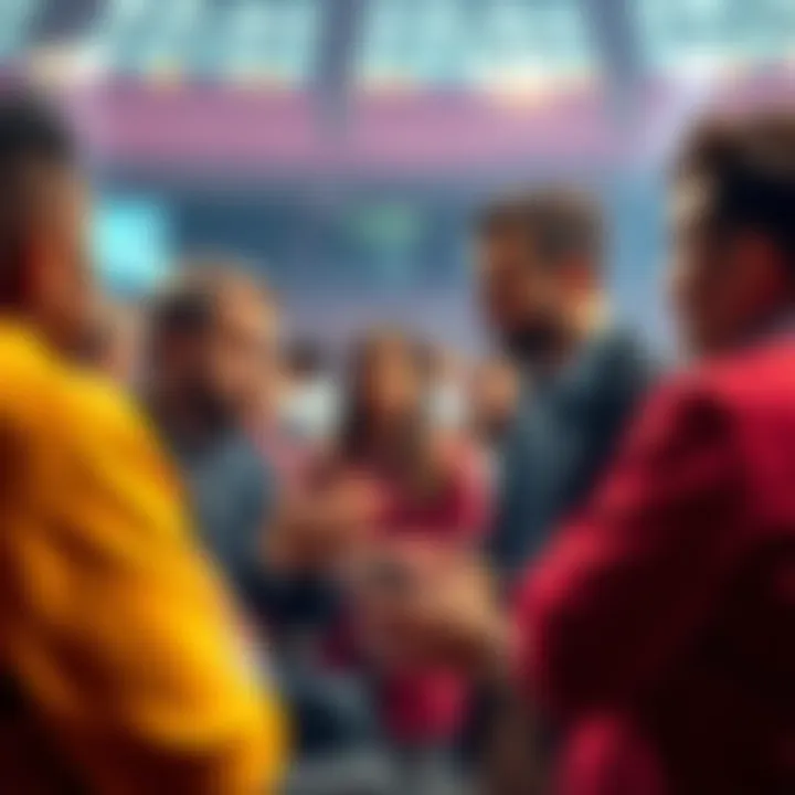 People engaged in a lively discussion about football bets and predictions, sharing strategies and insights.