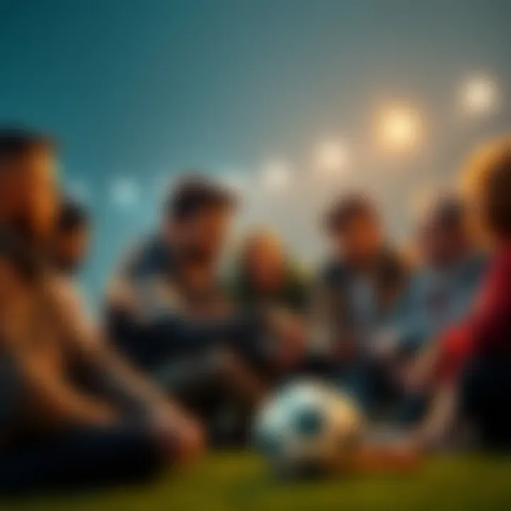 A group of people sharing football betting tips and strategies online