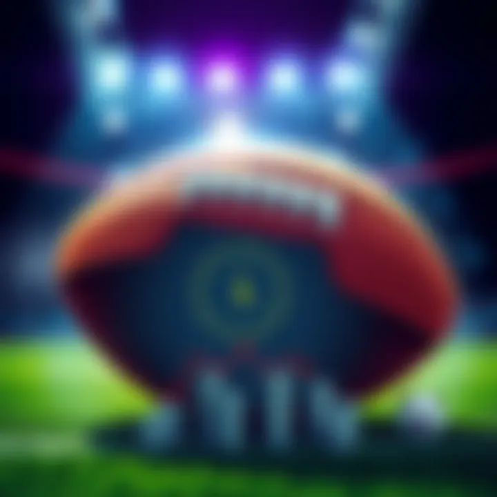 An illustration showing a football with betting odds and charts, representing strategies for Over/Under interceptions in sports betting.