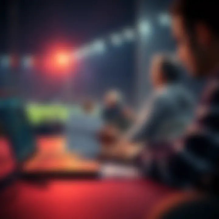 A person analyzing football statistics with betting slips and a laptop on a table