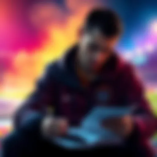 A person studying football statistics and notes for betting strategies on November 27, 2025.