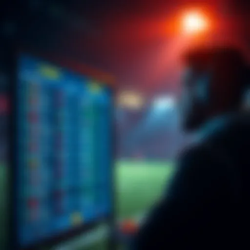 A person looking at betting options on a screen for Monday Night Football.