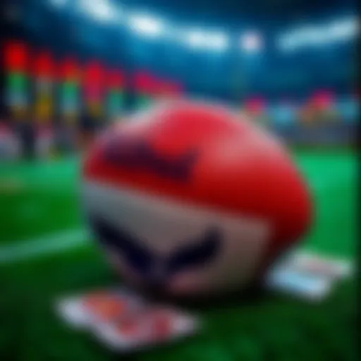 A football with betting slips and team logos on a table, representing CFL betting strategies.
