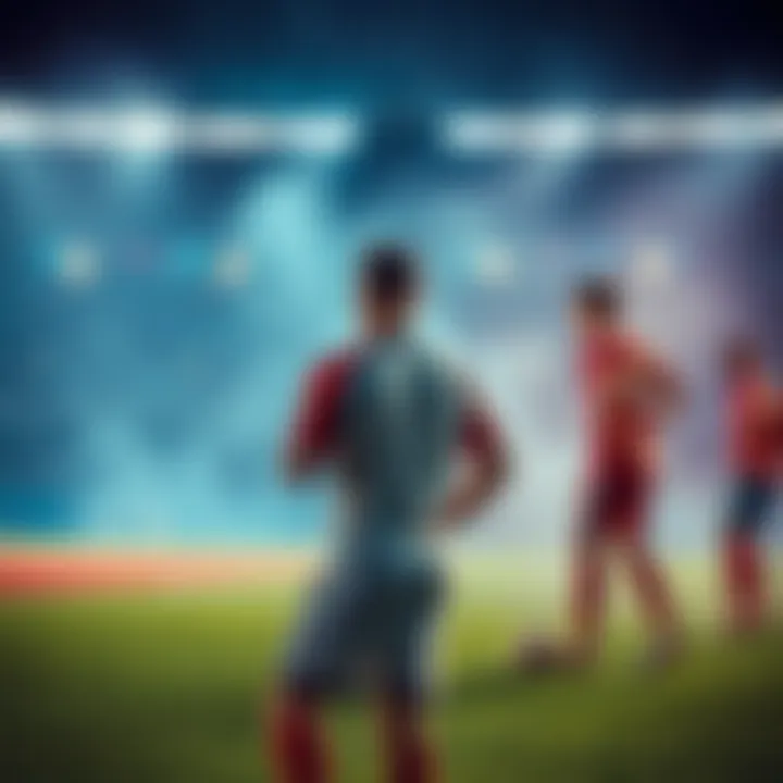 Teams warming up on the field before the 20h football match