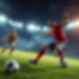 A soccer match with players competing on the field, showcasing prediction trends and betting tips for today's games.