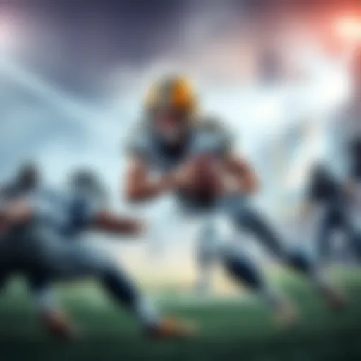 A quarterback being tackled during a football game, illustrating the concept of a sack