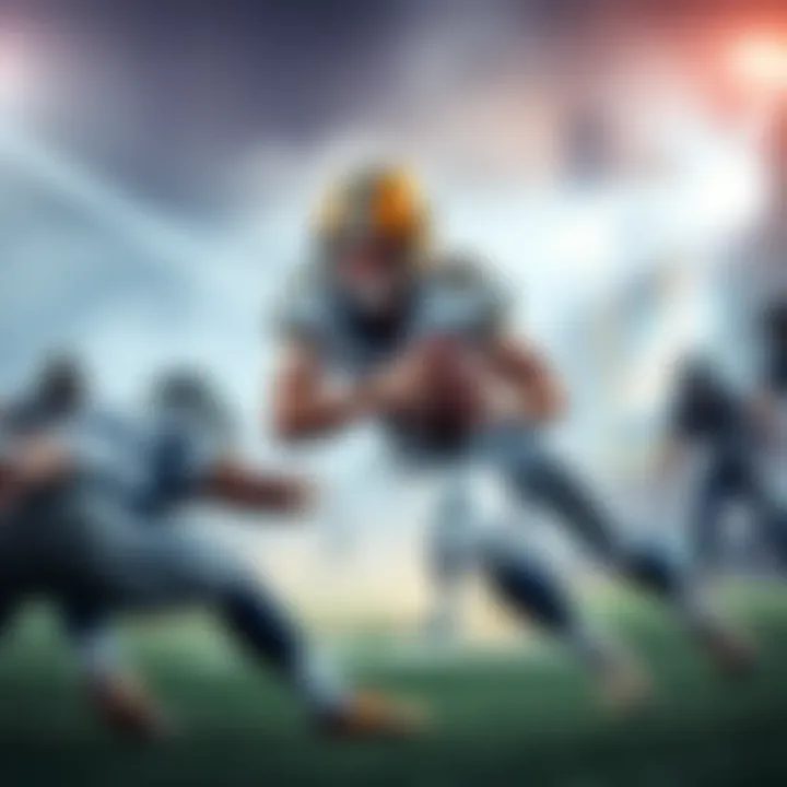 A quarterback being tackled during a football game, illustrating the concept of a sack