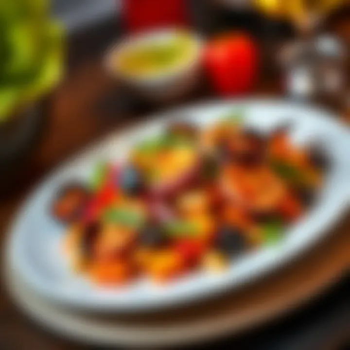 A colorful Framber dish showcasing vibrant ingredients and textures on a white plate