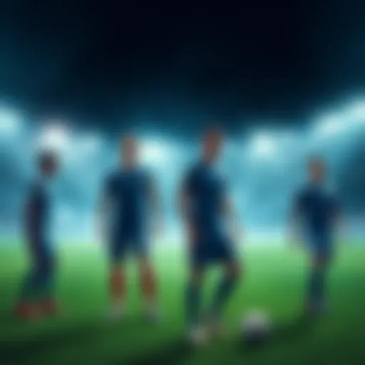 French soccer players preparing for a match against Senegal, showcasing determination and teamwork on the field