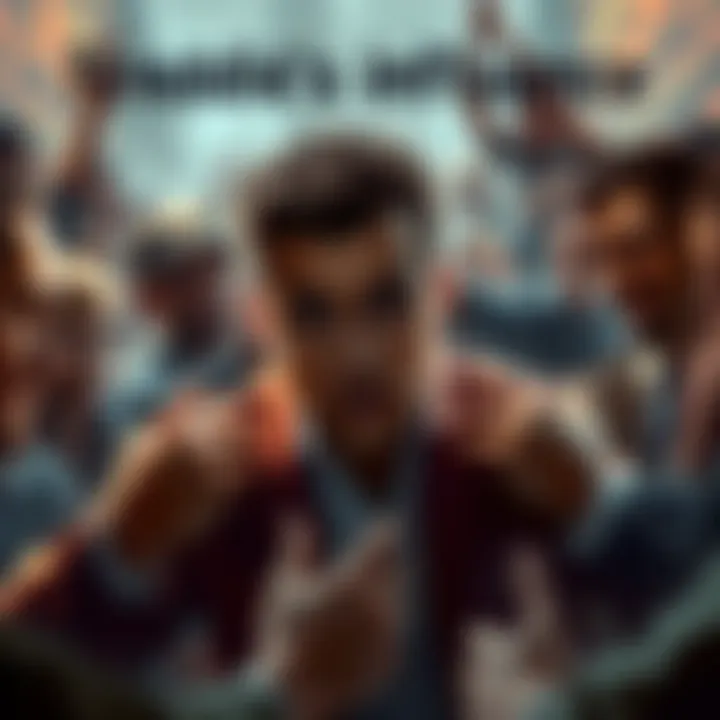A central character named Freddie surrounded by people making decisions, highlighting his importance and the emotional impact of his presence.