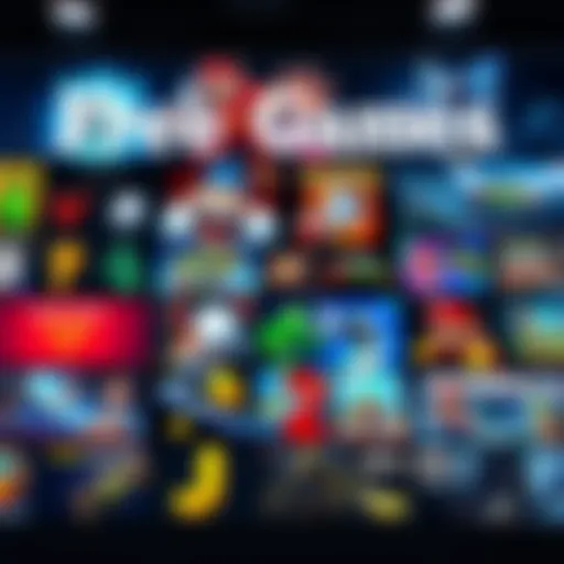 A vibrant display of popular free games on various platforms, showcasing diverse genres and styles