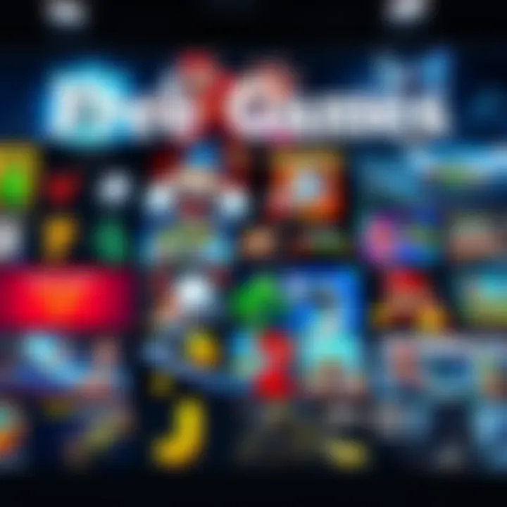 A vibrant display of popular free games on various platforms, showcasing diverse genres and styles